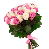 Букет из 35 роз, 60см "Акварель"